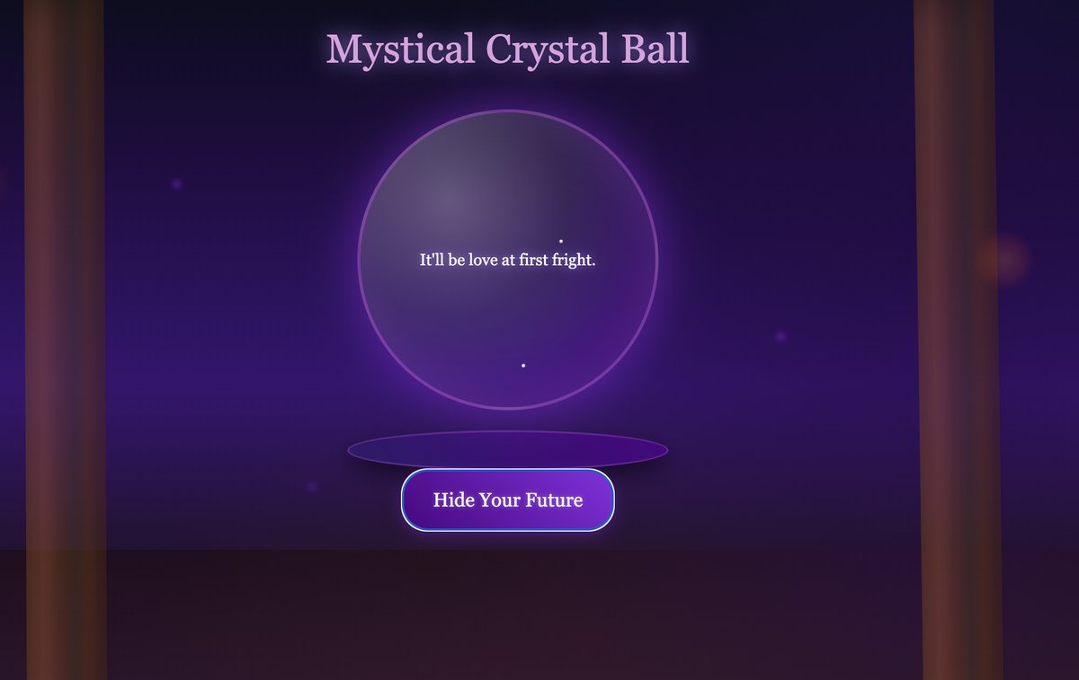 Mystical Crystal Ball fortune-teller activity