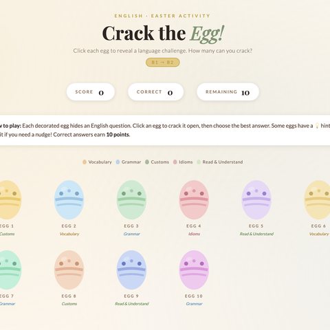 Crack the Egg Easter quiz
