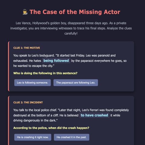 Complex verb patterns grammar activity